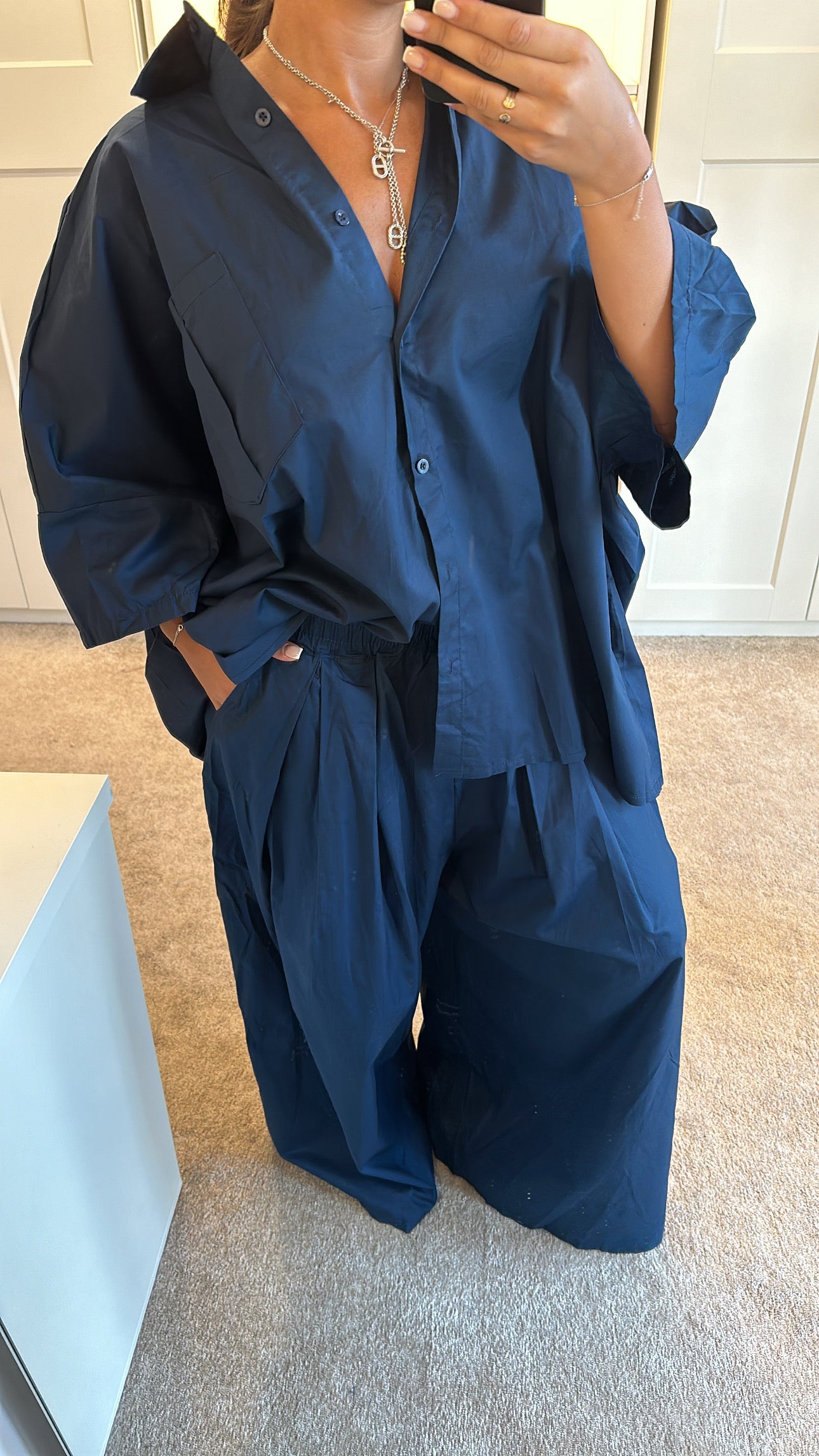 Ensemble oversize 100% coton Bleu foncé