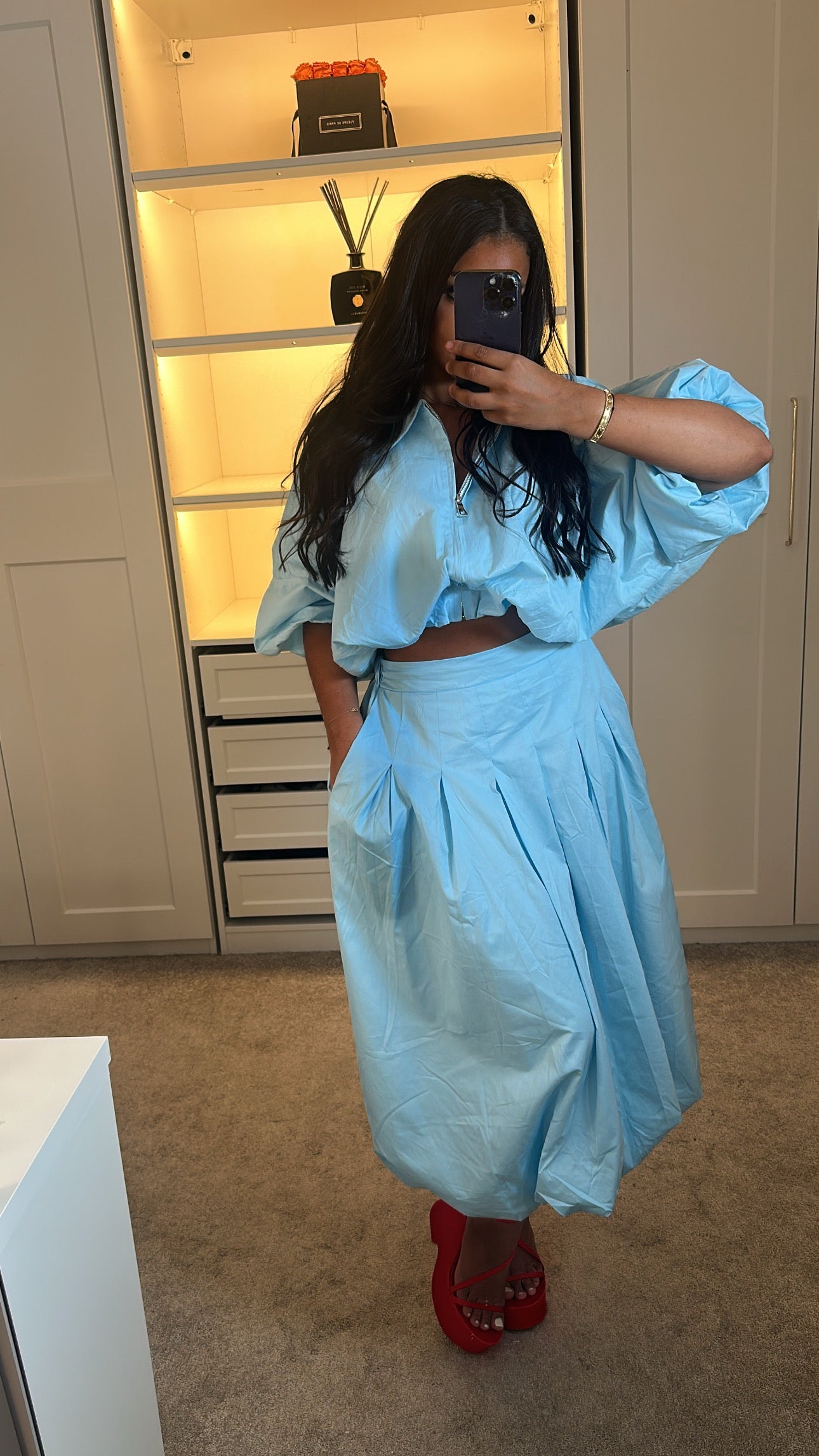 Ensemble Venise bleu 100% coton