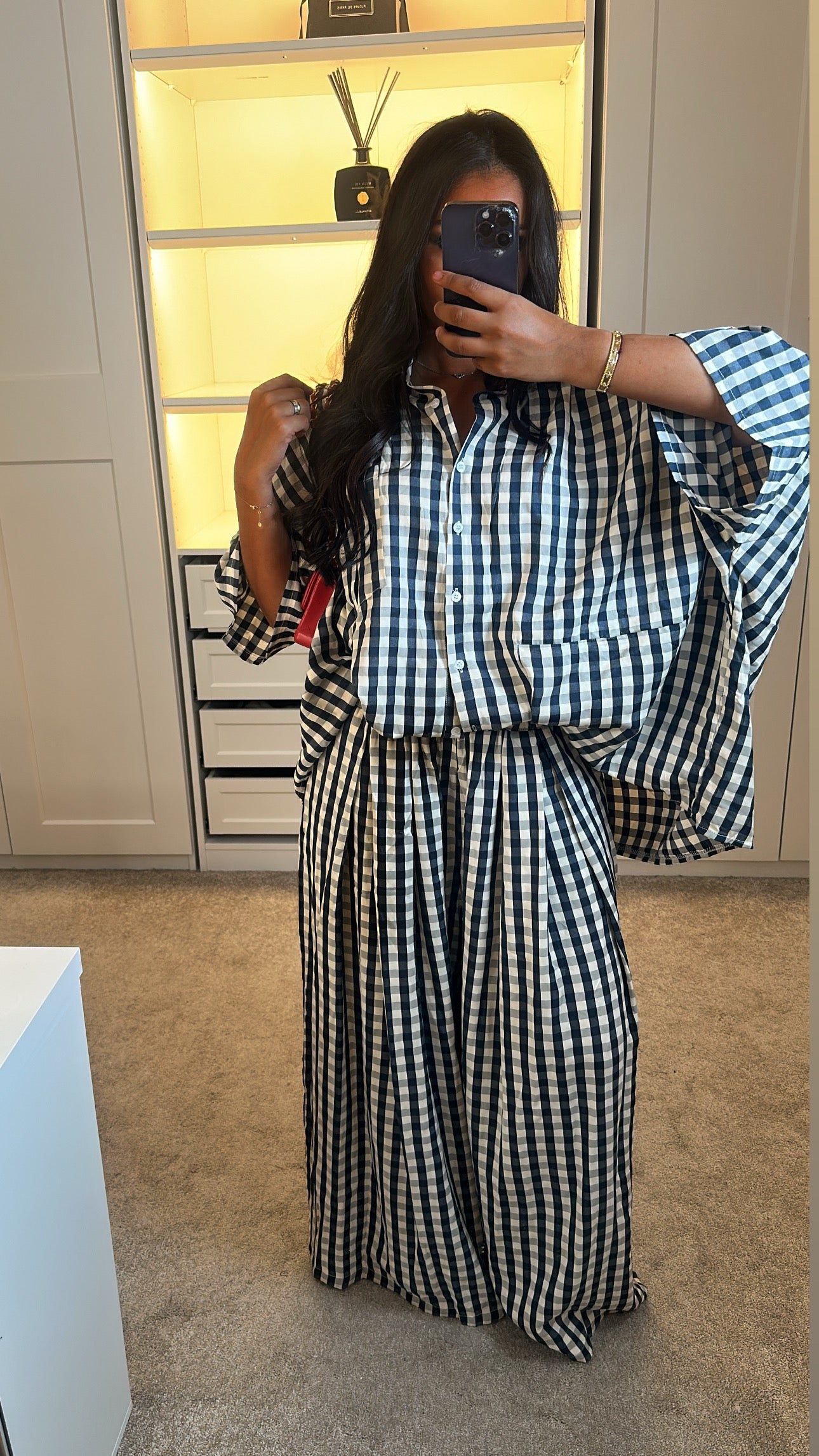 Ensemble oversize Vichy