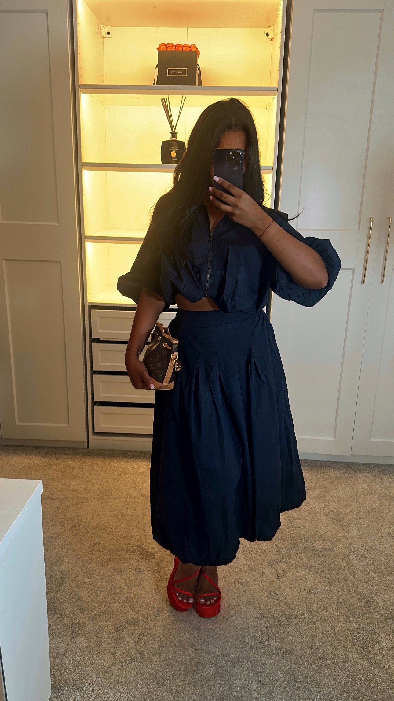 Ensemble Venise bleu foncé 100% coton