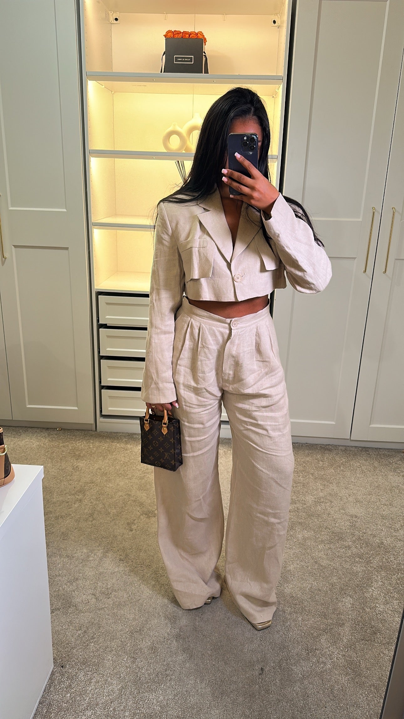 Ensemble beige 100% lin matière noble